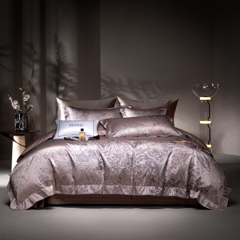 Home Textiles Premium - 다크 브라운 프리미엄 자카드 럭셔리 침구