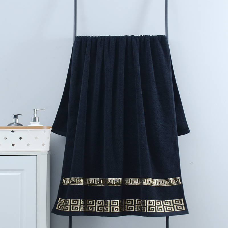 Home Textiles Face Towel - 대형 목욕 타올 140x70cm 블랙 그린