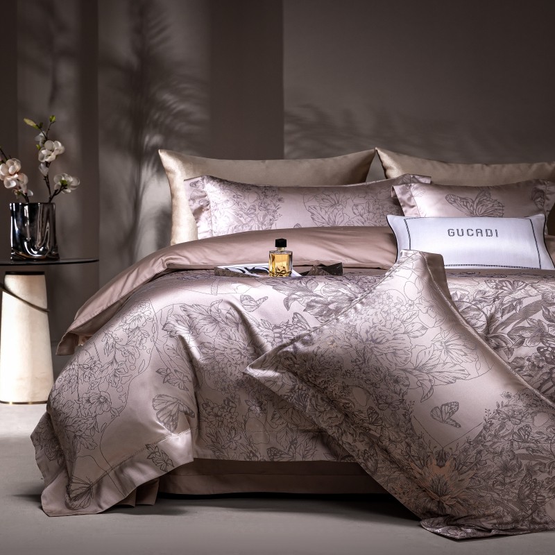 다크 브라운 프리미엄 자카드 럭셔리 침구 세트, 실키  - Home Textiles Premium 리뷰 및 가격