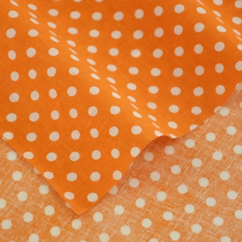 50X150CM 화이트 오렌지 폴카 도트 인쇄 코튼 원 - Home Textiles Usa 리뷰 및 가격