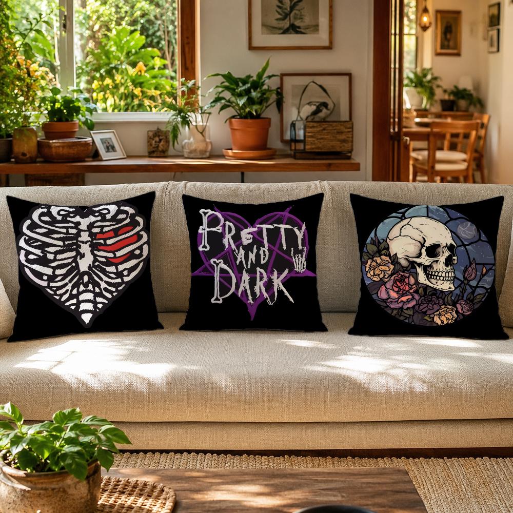 애니메이션 해골 하트 프린트 베개 커버 프리미엄 린넨  - Home Textiles Premium 리뷰 및 가격